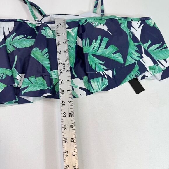 Tempt Me Bikini Top Womens Large Flounce Ruffles Off Shoulder Swim NEw Tropical - Picture 5 of 10